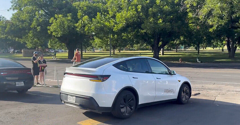 tesla on road
