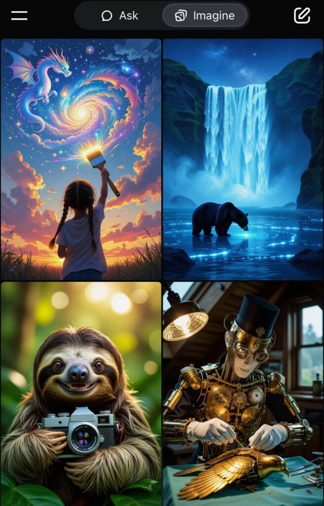 pictures grok imagine